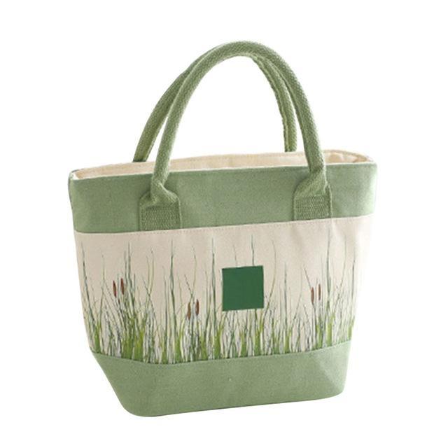Sac isotherme femme repas en toile à motifs verdoyants