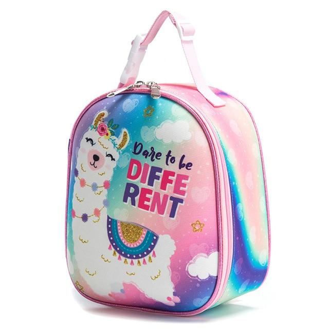 Sac isotherme lama en nylon pour enfant, léger et facile à essuyer