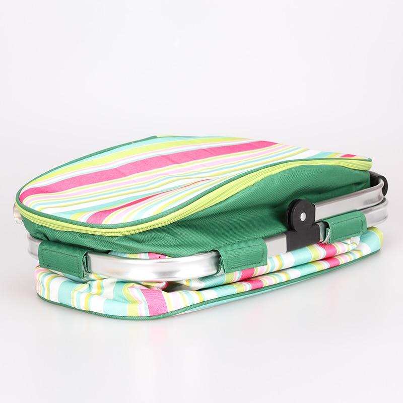Sac isotherme repas façon panier pliable, 26 litres