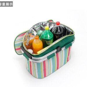 Sac isotherme repas façon panier pliable, 26 litres
