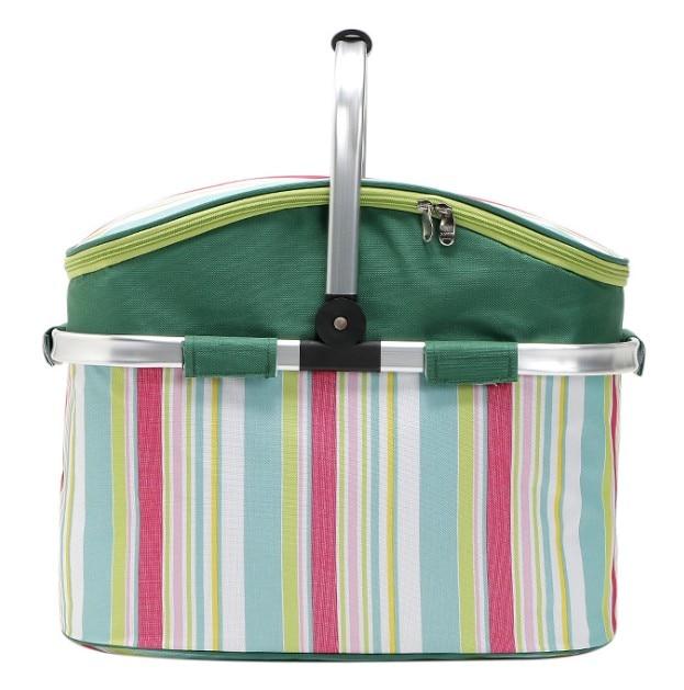 Sac isotherme repas façon panier pliable, 26 litres