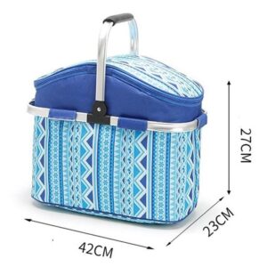 Sac isotherme repas façon panier pliable, 26 litres