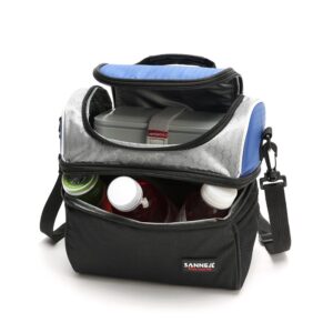 Petit sac isotherme repas en polyester gris, 6 litres