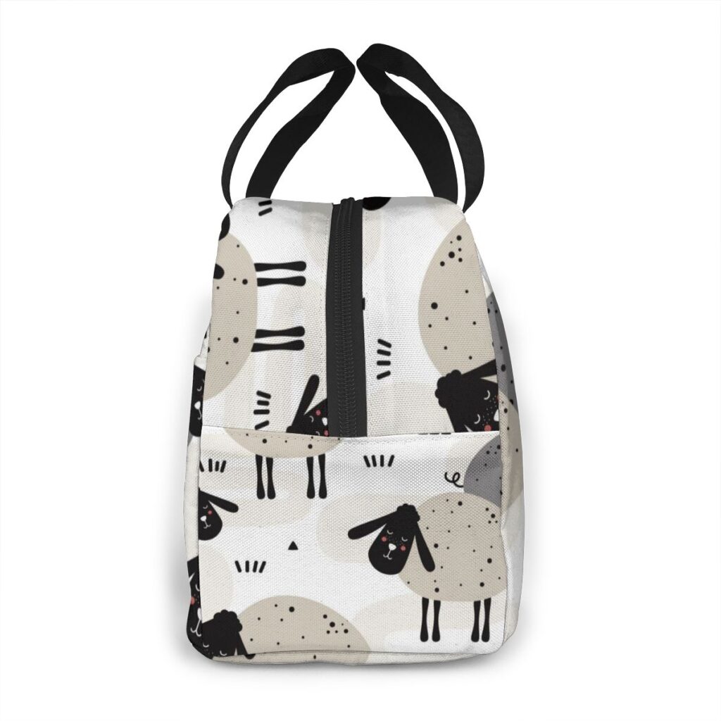 Grand sac isotherme petits moutons, nylon imperméable et poche avant