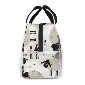 Grand sac isotherme petits moutons, nylon imperméable et poche avant