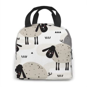 Grand sac isotherme petits moutons, nylon imperméable et poche avant