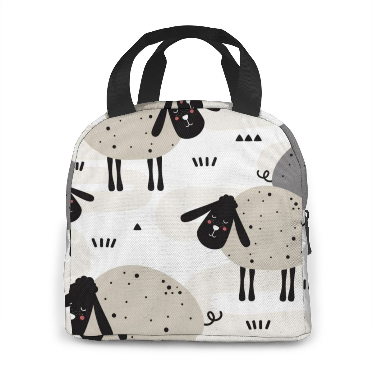 Grand sac isotherme petits moutons, nylon imperméable et poche avant