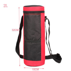 Sac isotherme pour bouteille en nylon, avec poches, bleu ou rouge