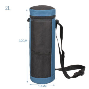 Sac isotherme pour bouteille en nylon, avec poches, bleu ou rouge