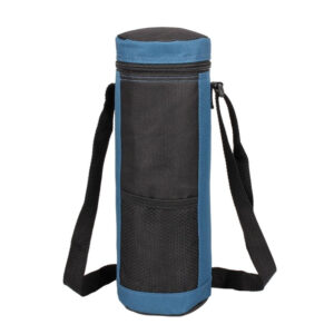 Sac isotherme pour bouteille en nylon, avec poches, bleu ou rouge
