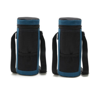 Sac isotherme pour bouteille en nylon, avec poches, bleu ou rouge