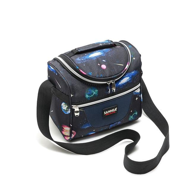 Sac isotherme repas enfant, motif fleurs ou espace