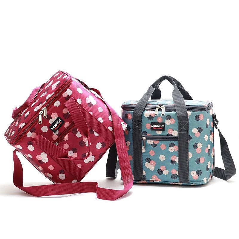 Sac isotherme repas grand format 10 L en polyester, bleu ou rouge