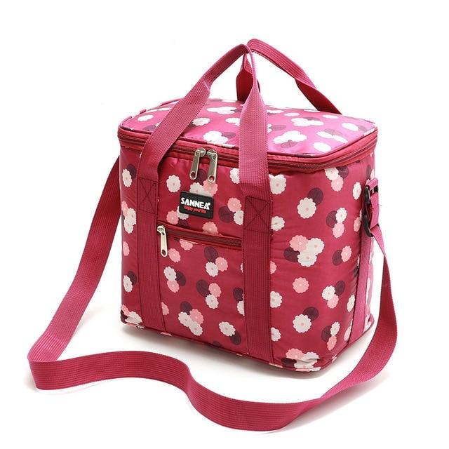 Sac isotherme repas grand format 10 L en polyester, bleu ou rouge