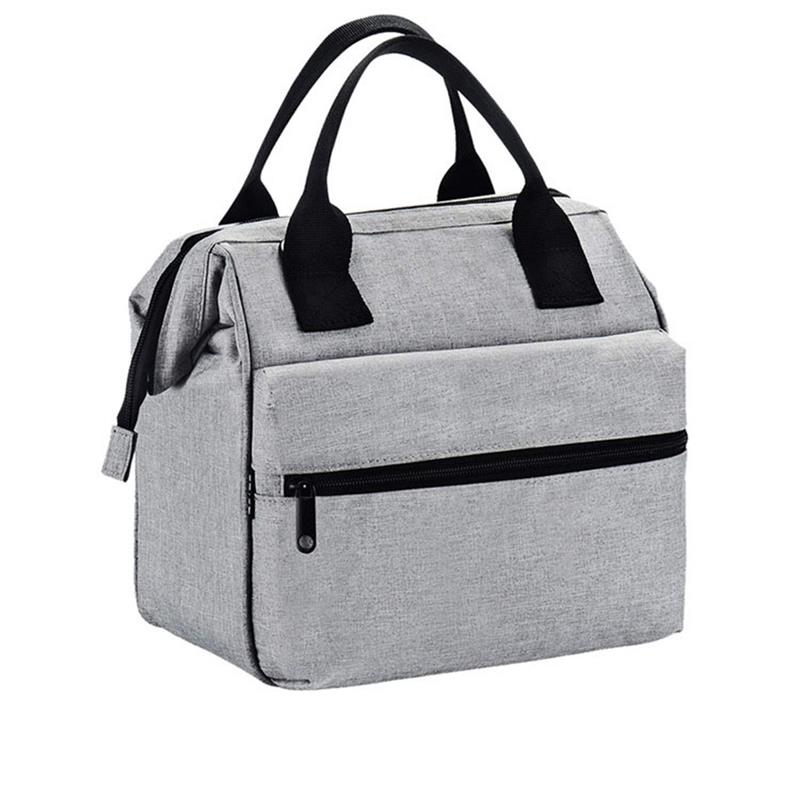 Sac isotherme repas gris en polyester doublé aluminium