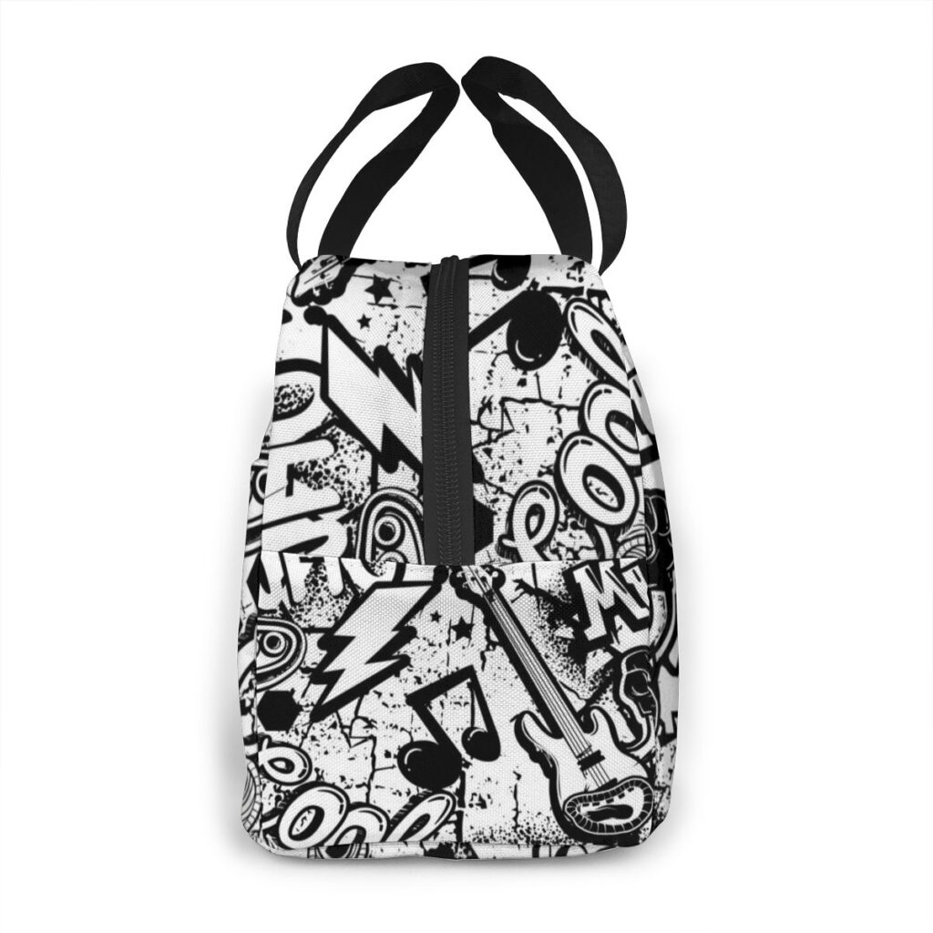 Grand sac isotherme repas motif musique, 40 × 20 × 30 cm