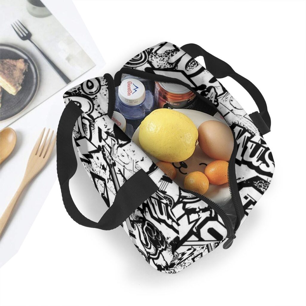 Grand sac isotherme repas motif musique, 40 × 20 × 30 cm