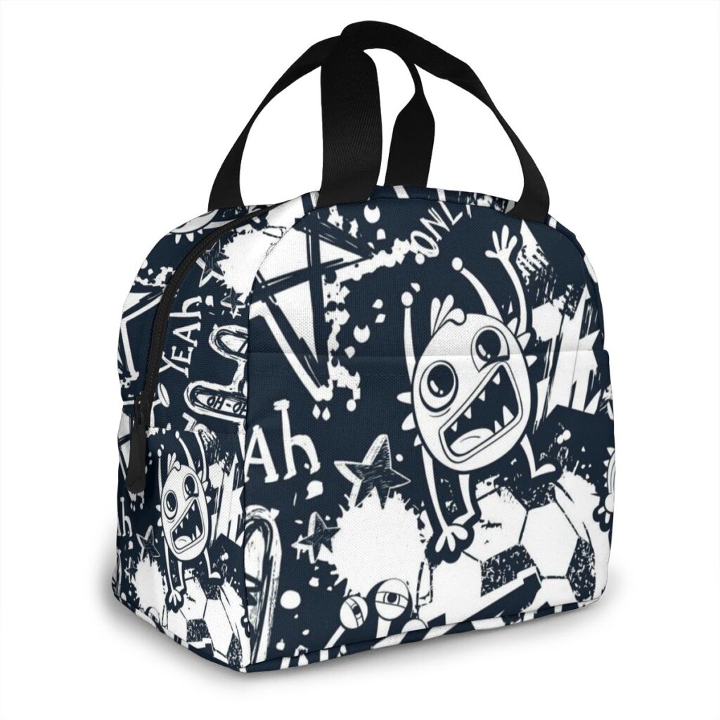 Sac isotherme repas motif petit alien, 6 L en nylon
