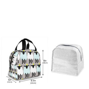 Sac isotherme repas motif petits moutons, nylon et aluminium