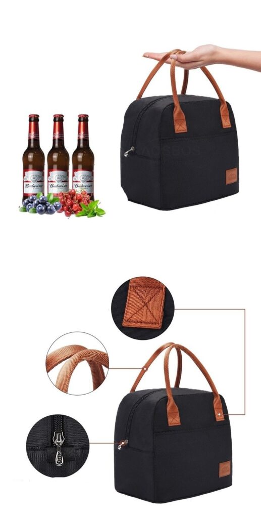 Sac isotherme repas pour homme en polyester doublé d'aluminium