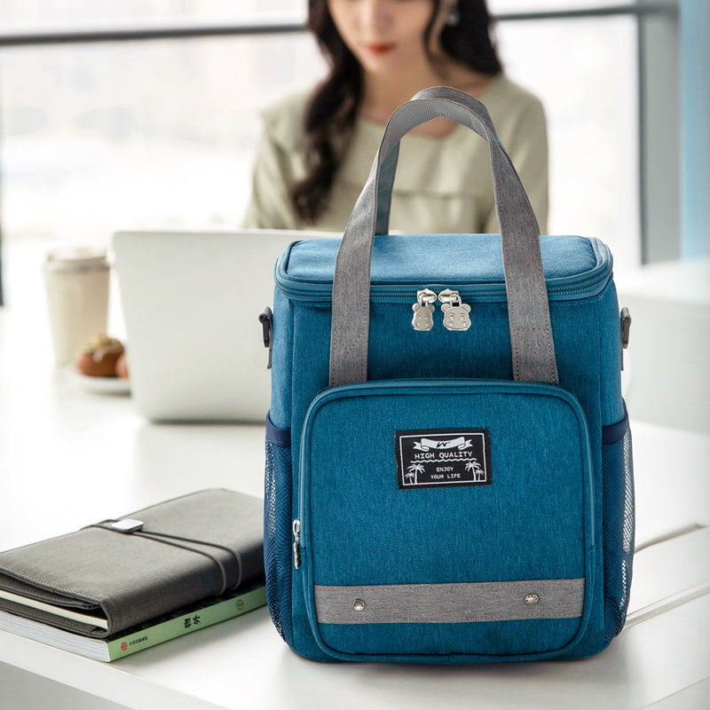 Sac isotherme repas travail 7,5 L en polyester, bandoulière réglable