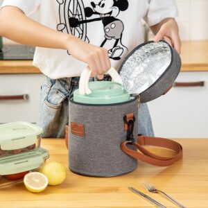 Sac isotherme rond de forme cylindrique, polyester et aluminium