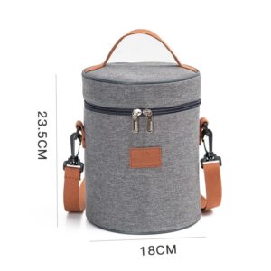 Sac isotherme rond de forme cylindrique, polyester et aluminium