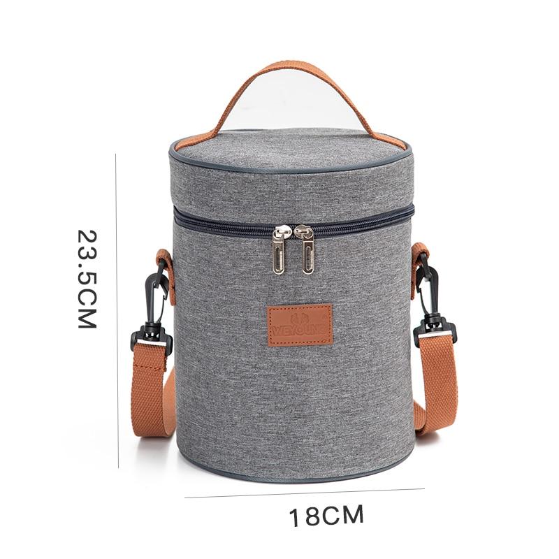 Sac isotherme rond de forme cylindrique, polyester et aluminium