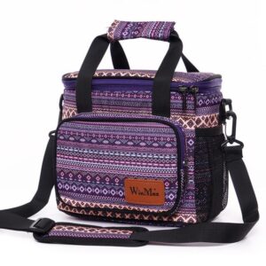 Sac lunch isotherme à motifs aztèques et bandoulière