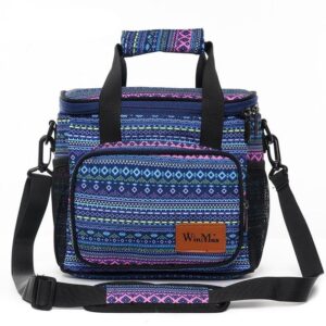 Sac lunch isotherme à motifs aztèques et bandoulière