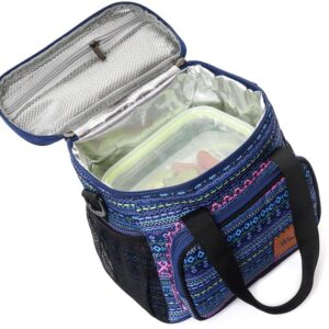 Sac lunch isotherme à motifs aztèques et bandoulière