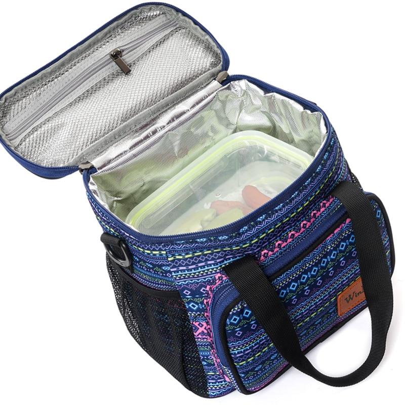 Sac lunch isotherme à motifs aztèques et bandoulière