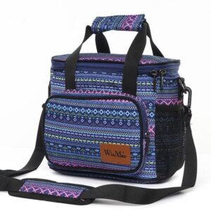 Sac lunch isotherme à motifs aztèques et bandoulière