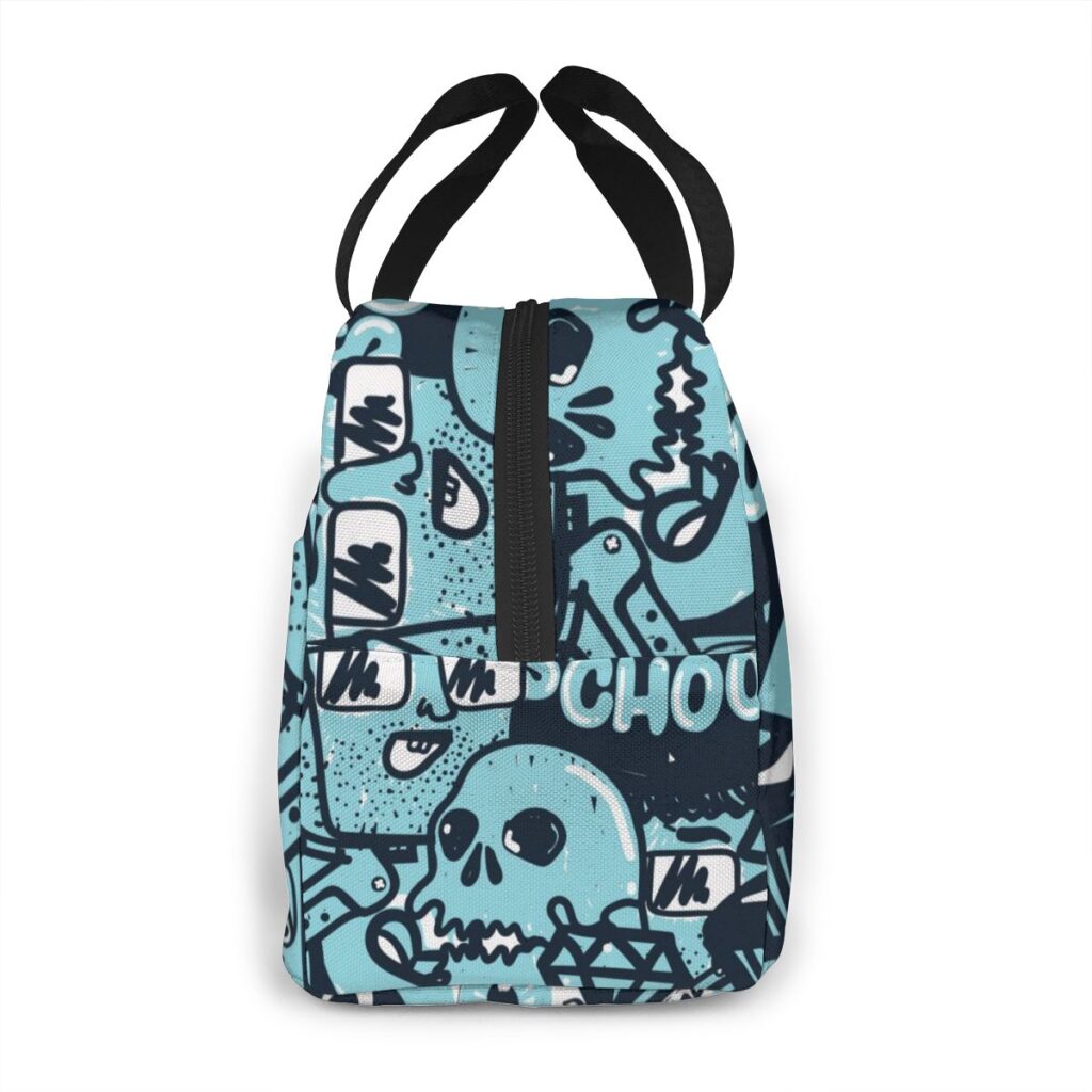 Sac repas isotherme style hip-hop, nylon, bandoulière rembourrée