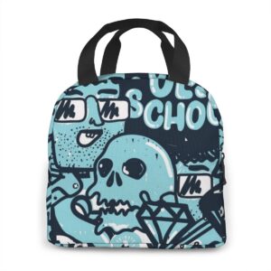 Sac repas isotherme style hip-hop, nylon, bandoulière rembourrée