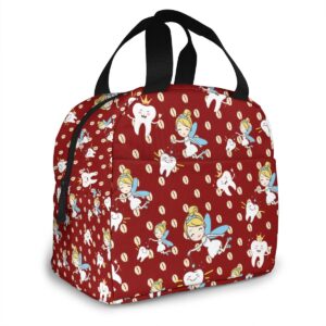 Sac repas isotherme motif petites dents, tissu Oxford, 8 L