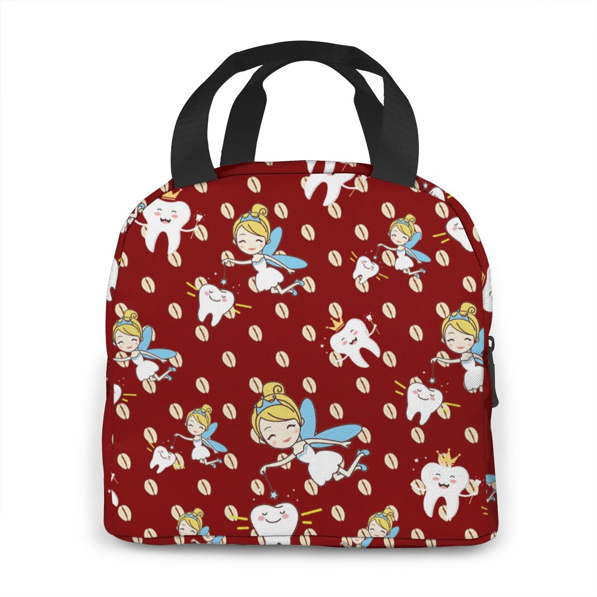 Sac repas isotherme motif petites dents, tissu Oxford, 8 L