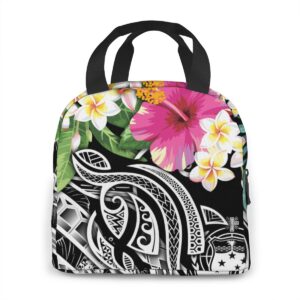 Sac repas isotherme à motif polynésien, polyester, 30 × 20 × 20 cm