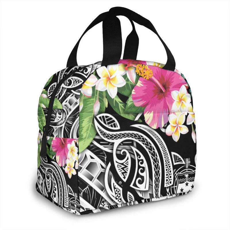 Sac repas isotherme à motif polynésien, polyester, 30 × 20 × 20 cm