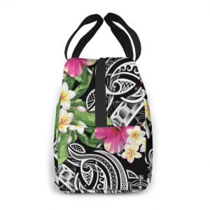 Sac repas isotherme à motif polynésien, polyester, 30 × 20 × 20 cm